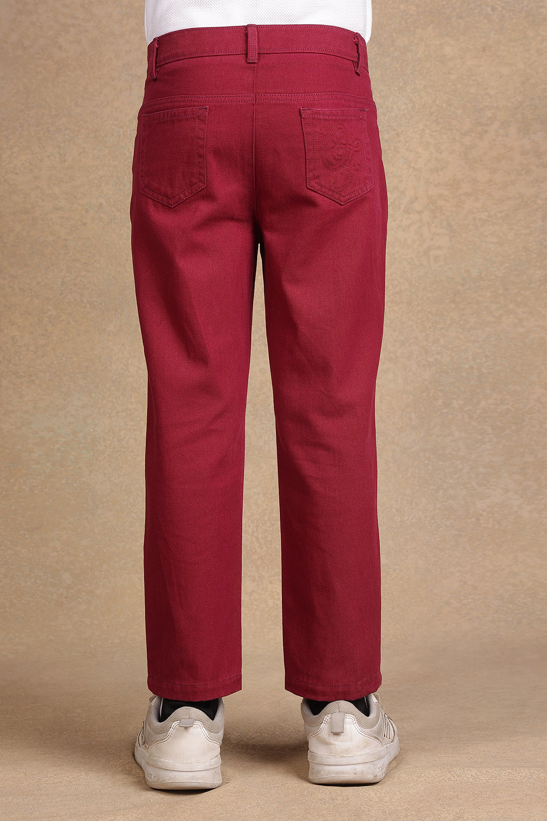 One Friday Kids Boys Red Solid Trouser