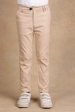 One Friday Kids Boys Beige Solid Trouser