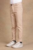 One Friday Kids Boys Beige Solid Trouser