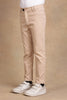 One Friday Boys Beige Slim fit Casual Trouser