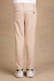 One Friday Kids Boys Beige Solid Trouser