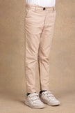 One Friday Kids Boys Beige Solid Trouser