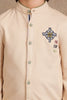 One Friday Kids Boys Beige Embroidered Shirt