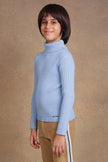 One Friday Kids Boys Sky Blue Turtle Neck Jumper