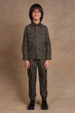 One Friday Kids Boys Olive Solid OverShirt