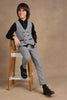 One Friday Kids Boys White & Black Checks Slim fit Trouser