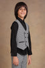 One Friday Kids Boys Black Checks Waist Coat