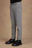 One Friday Kids Boys White & Black Checks Slim fit Trouser