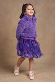 One Friday Kids Girls Purple Fur Jacket