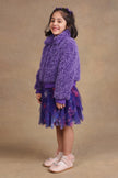 One Friday Kids Girls Purple Fur Jacket