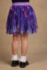 One Friday Kids Girls Purple Cosmic Print Multilayered Skirt