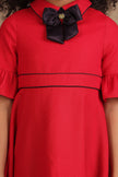 One Friday Kids Girls Red Solid Dress