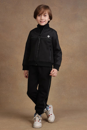 One Friday Kids Boys Black Solid Jacket