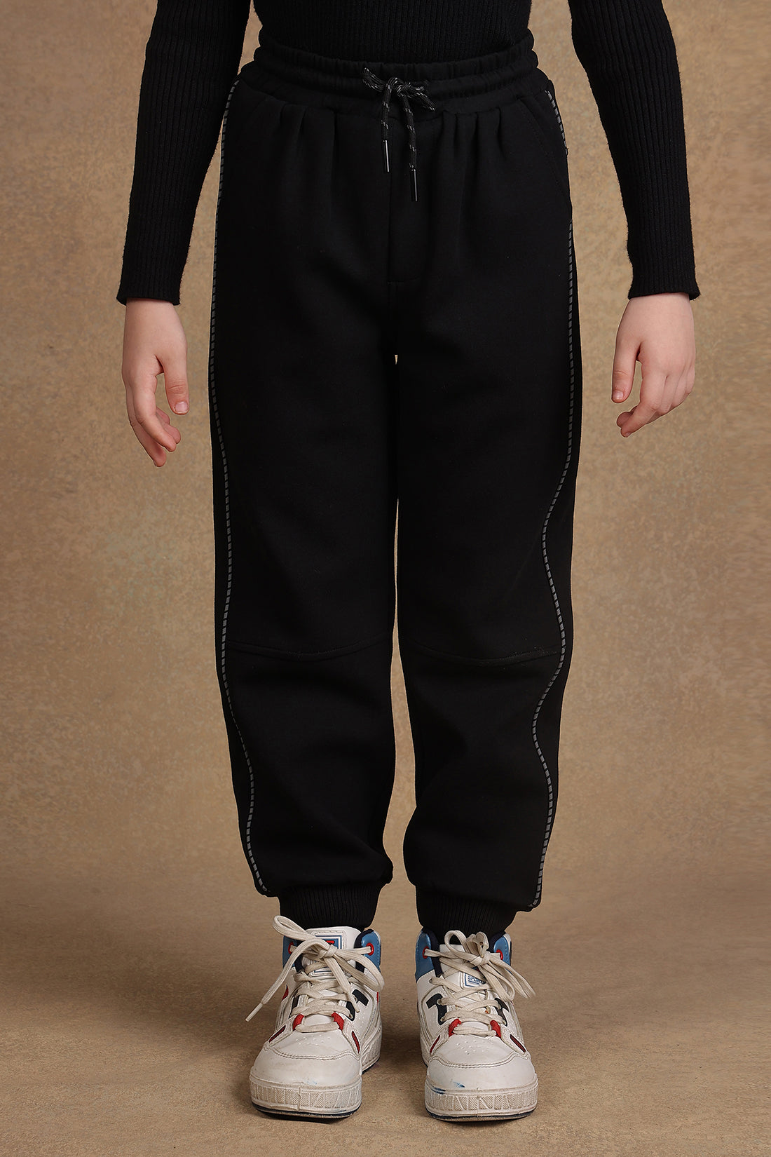 One Friday Kids Boys Black Solid Pyjama