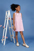 One Friday Kids Girls Pink Cotton Sleeveless Dress With Frills & Bow - One Friday World