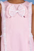 One Friday Kids Girls Pink Cotton Sleeveless Dress With Frills & Bow - One Friday World