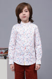 One Friday Kids Boys White Cotton Full Sleeves Shirt - One Friday World