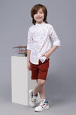 One Friday Kids Boys Brown Cotton Solid Short - One Friday World