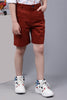 One Friday Kids Boys Brown Cotton Solid Short - One Friday World