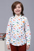 One Friday Kids Boys Off White Cotton Chinese Collar Shirt - One Friday World