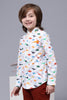 One Friday Kids Boys Off White Cotton Chinese Collar Shirt - One Friday World