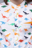 One Friday Kids Boys Off White Cotton Chinese Collar Shirt - One Friday World