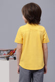 One Friday Kids Boys Yellow Chinese Collar Cotton Shirt - One Friday World