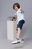 One Friday Kids Boys Blue Cotton Chinese Collar Shirt - One Friday World