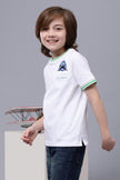 One Friday Kids Boys 100% Cotton White Round Neck Embroidered T-shirt - One Friday World