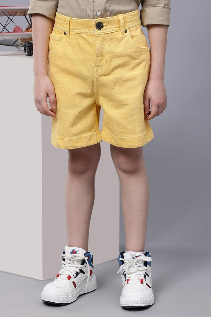 One Friday Kids Boys Yellow Denim Shorts - One Friday World