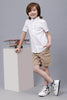 One Friday Kids Boys Off White Cotton Half Sleeves Shirt - One Friday World