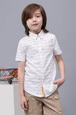 One Friday Kids Boys Off White Cotton Half Sleeves Shirt - One Friday World