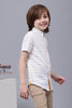 One Friday Kids Boys Off White Cotton Half Sleeves Shirt - One Friday World