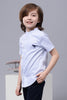 One Friday Kids Boys Blue Cotton Mandarin Collar Shirt - One Friday World