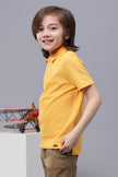 One Friday Kids Boys Yellow Cotton Polo Neck T-shirt