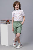 One Friday Kids Boys Green Cotton Shorts - One Friday World