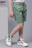 One Friday Kids Boys Green Cotton Shorts - One Friday World