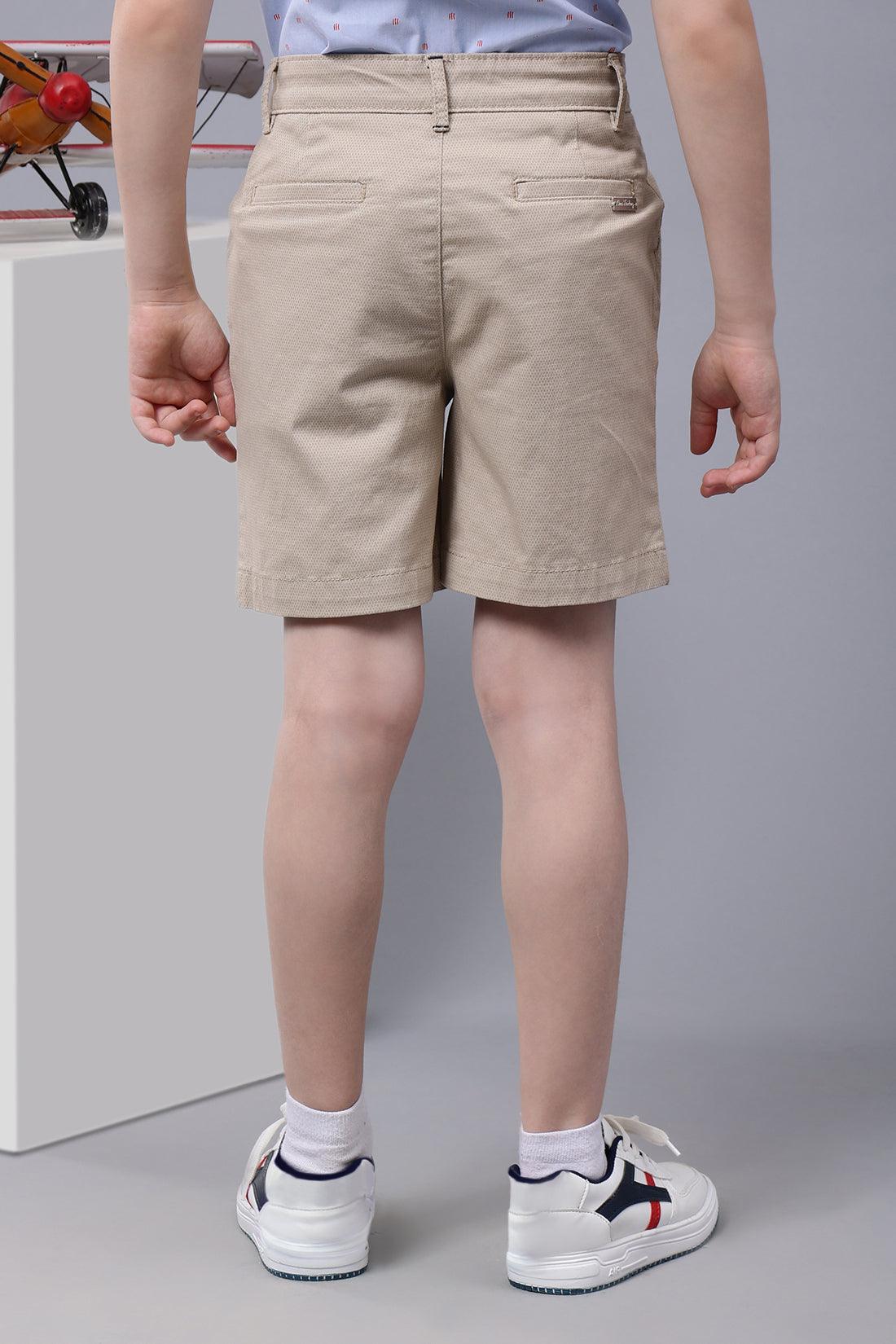 One Friday Kids Boys Beige Cotton Shorts - One Friday World