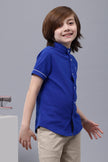 One Friday Kids Boys Royal Blue Chinese Collar Shirt - One Friday World