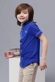 One Friday Kids Boys Royal Blue Chinese Collar Shirt - One Friday World