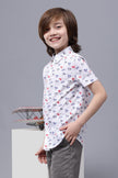 One Friday Kids Boys Mickey Printed White Cotton Shirt - One Friday World