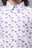 One Friday Kids Boys Mickey Printed White Cotton Shirt - One Friday World