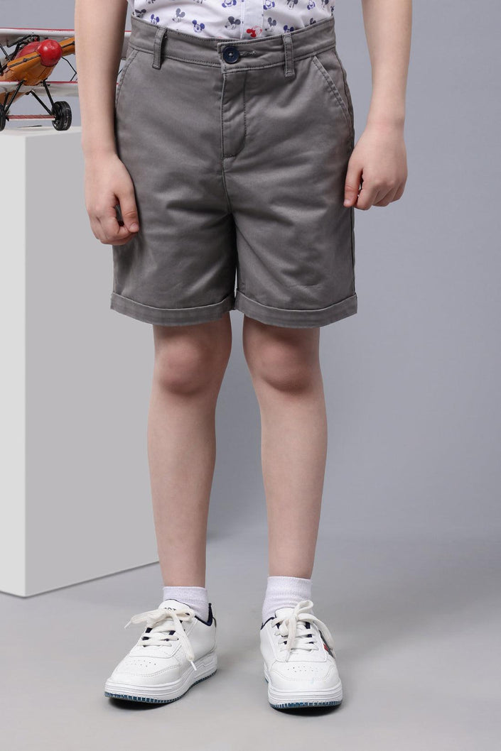 One Friday Kids Boys Grey Cotton Shorts - One Friday World