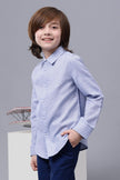 One Friday Kids Boys Full sleeves Cotton Blue Shirt - One Friday World