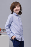 One Friday Kids Boys Full sleeves Cotton Blue Shirt - One Friday World