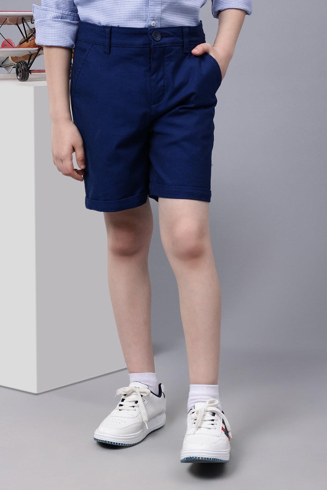 One Friday Kids Boys Royal Blue Cotton Shorts - One Friday World