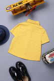 One Friday Baby Boys Yellow Cotton Half Sleeves Shirt - One Friday World