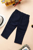 One Friday Baby Boys Navy Blue Cotton Embroidered Trouser - One Friday World