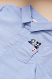 One Friday Infant Boys 100% Cotton Short Sleeve Blue Shirt With Front Pocket Embroidery - One Friday World