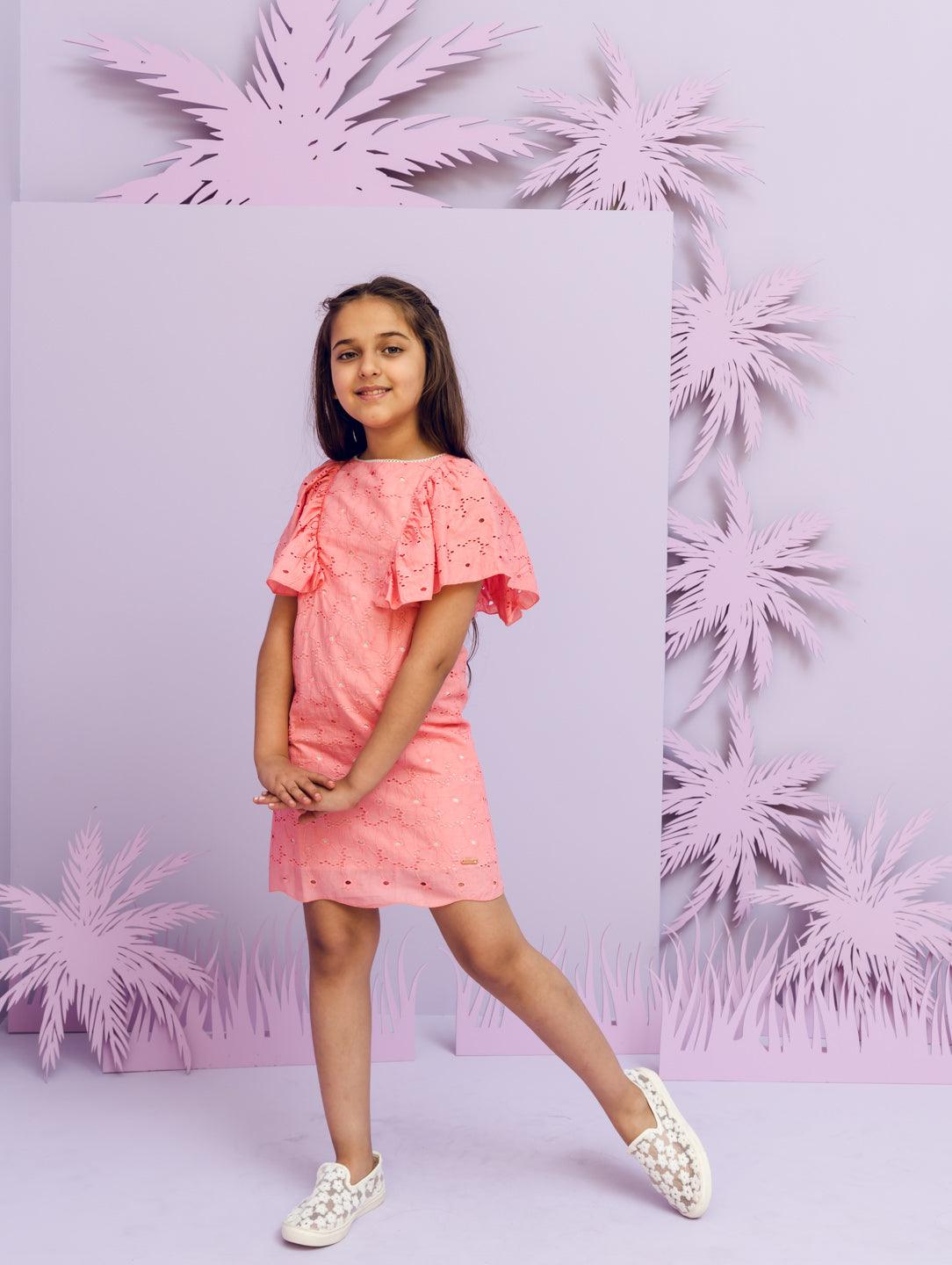 One Friday Kids Girls Peach Dress - One Friday World